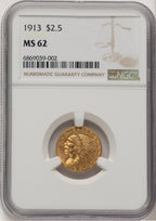1913 $2.50 Indian Quarter Eagle NGC MS62 (778449011)