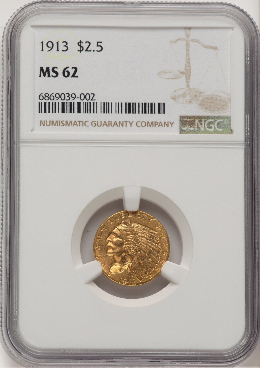 1913 $2.50 Indian Quarter Eagle NGC MS62 (778449011)