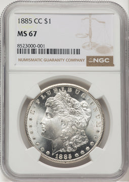 1885-CC Morgan Silver Dollar NGC MS67