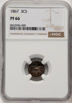 1867 3CS Proof Three Cent Silver NGC PR66