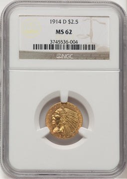 1914-D $2.50 Indian Quarter Eagle NGC MS62 (778449013)