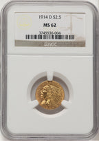 1914-D $2.50 Indian Quarter Eagle NGC MS62 (778449013)