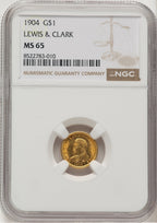 1904 G$1 Lewis and Clark Commemorative Gold NGC MS65 (776677012)