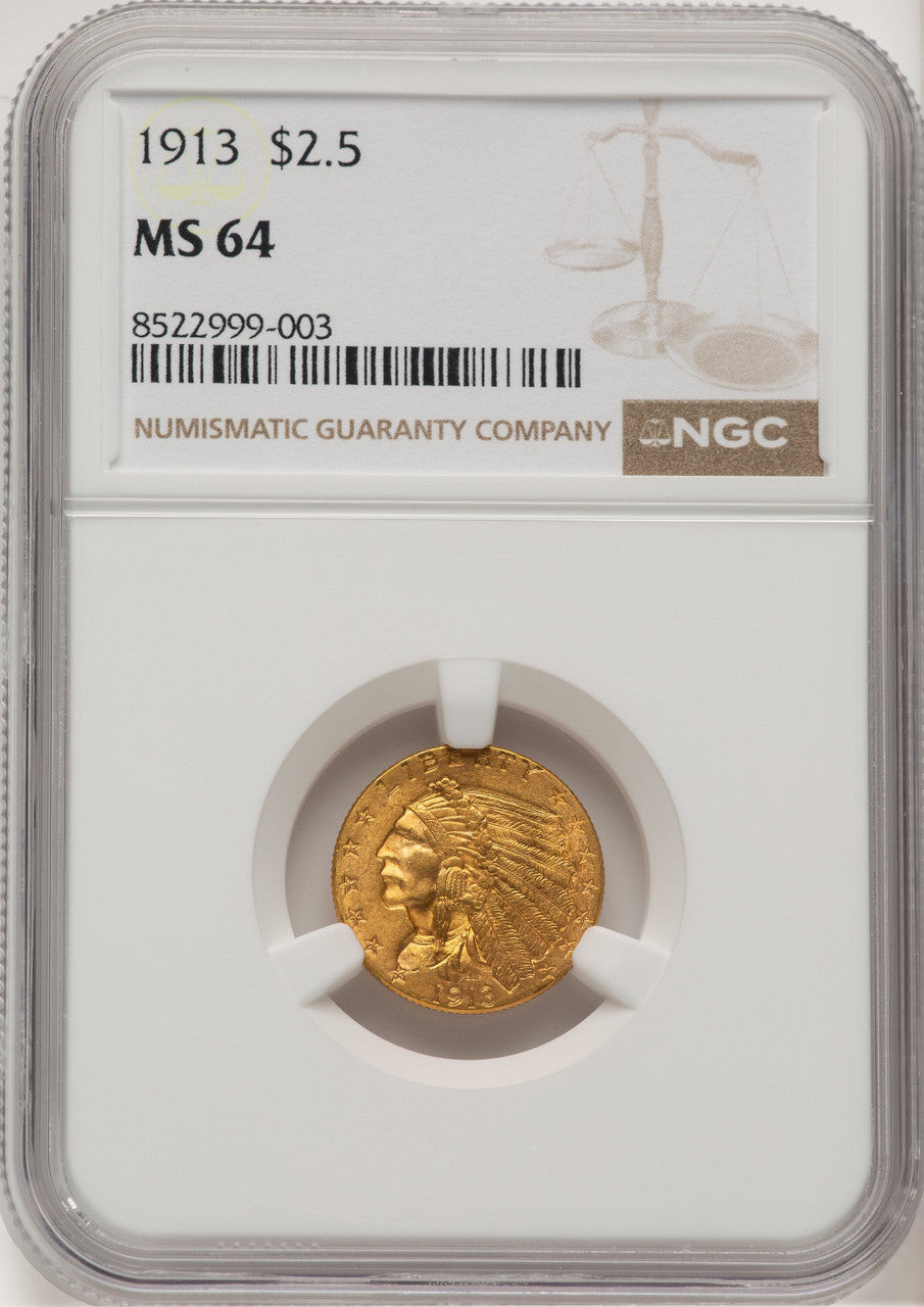 1913 $2.50 Indian Quarter Eagle NGC MS64 (507104002)