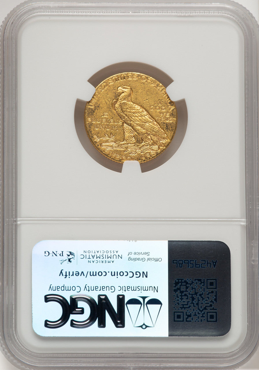 1911-D $5 Indian Half Eagle NGC MS61 (777194046)