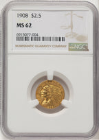 1908 $2.50 Indian Quarter Eagle NGC MS62 (778449001)