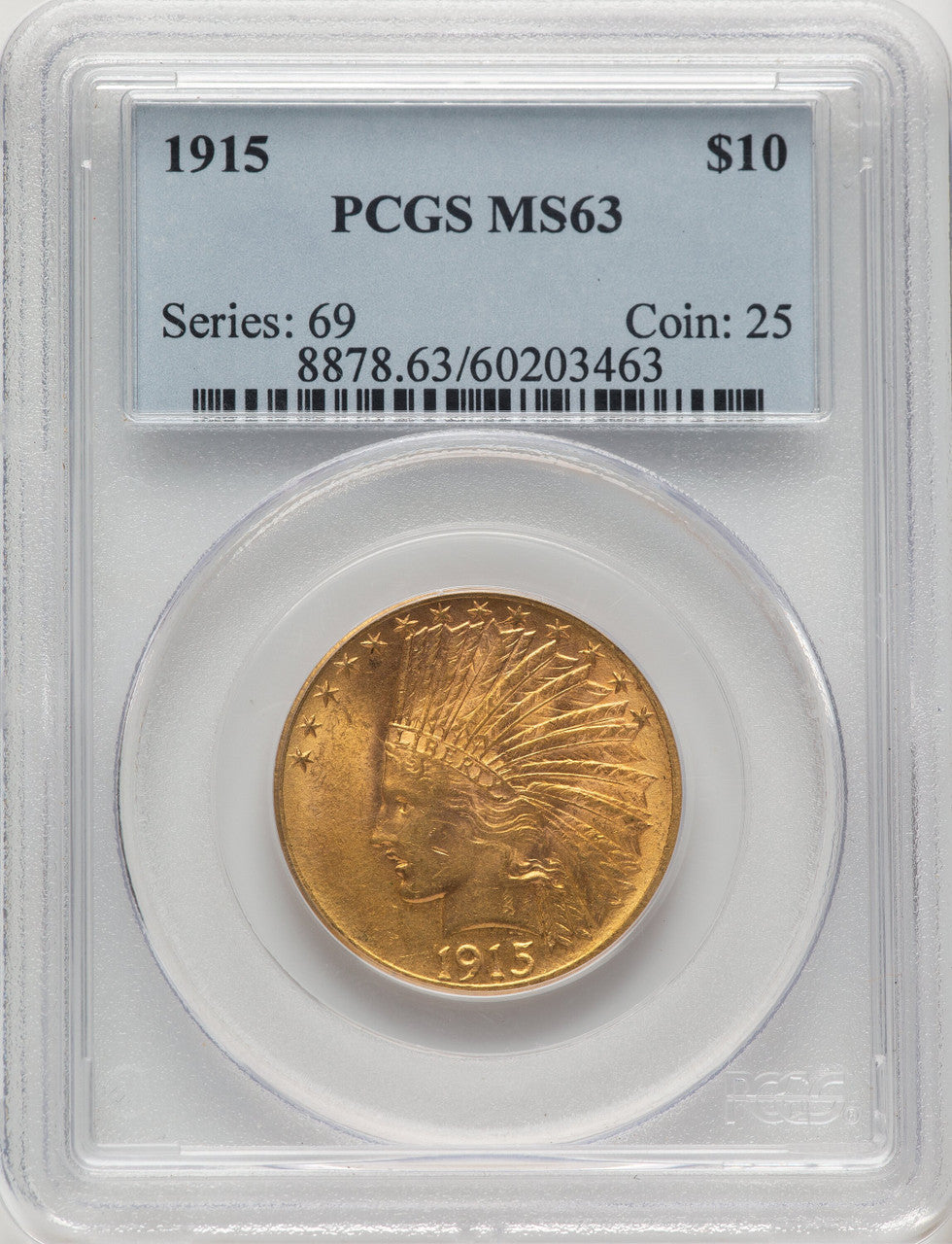 1915 $10 Indian Eagle PCGS MS63 (778252003)