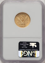 1860 $5 Liberty Half Eagle NGC AU55