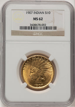 1907 $10 No Motto Indian Eagle NGC MS62 (778246004)