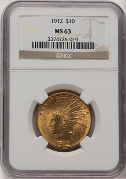 1912 $10 Indian Eagle NGC MS63 (778246002)