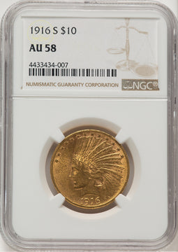 1916-S $10 Indian Eagle NGC AU58 (778246001)