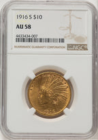 1916-S $10 Indian Eagle NGC AU58 (778246001)