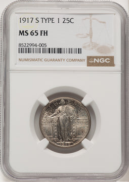 1917-S T-1 FH Standing Liberty Quarter NGC MS65