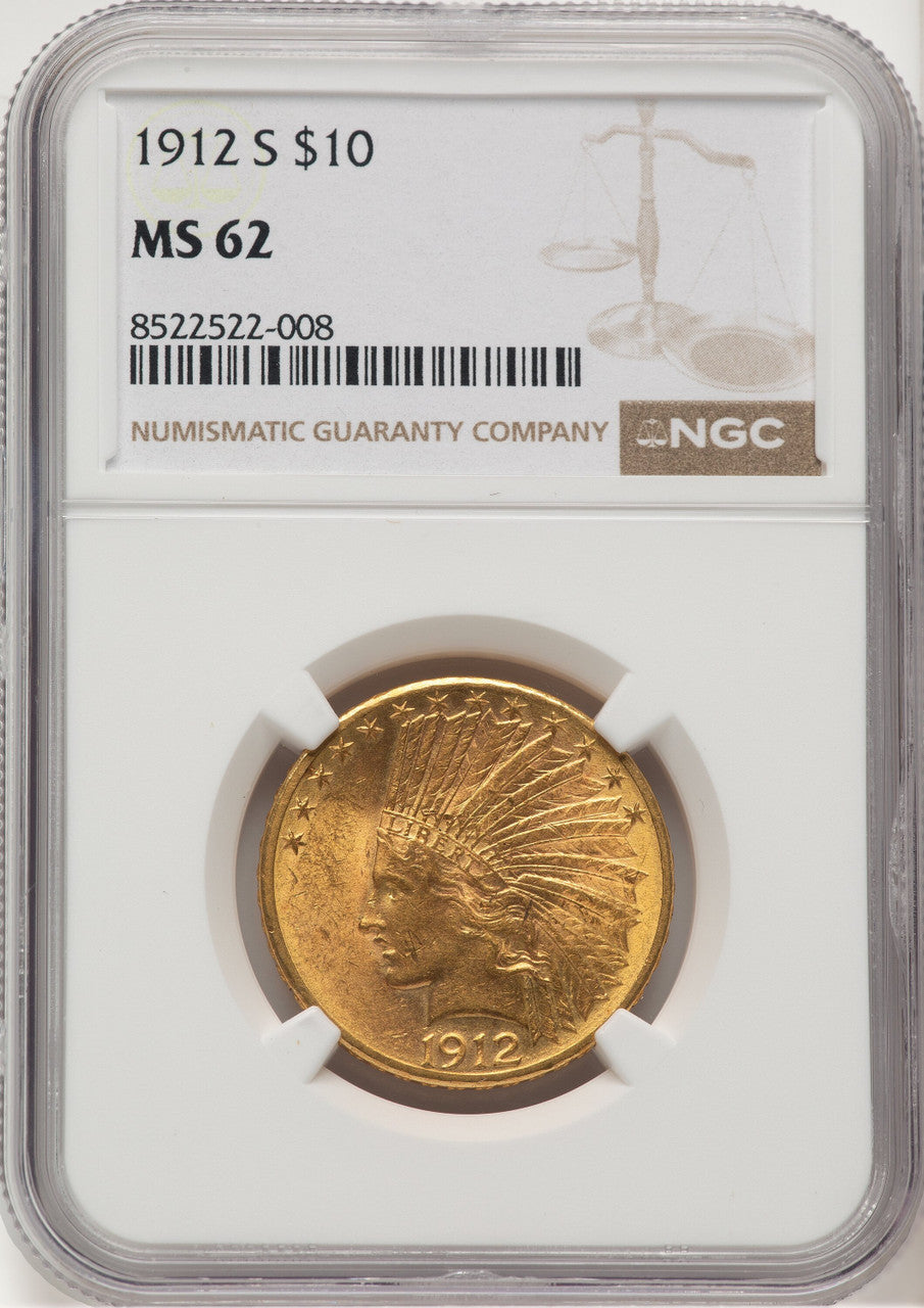 1912-S $10 Indian Eagle NGC MS62 (776378043)