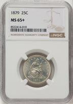 1879 25C Seated Quarter NGC MS65+