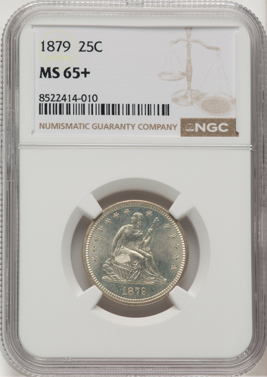 1879 25C Seated Quarter NGC MS65+