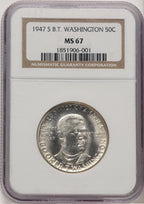 1947-S 50C Booker T. Washington Commemorative Silver NGC MS67