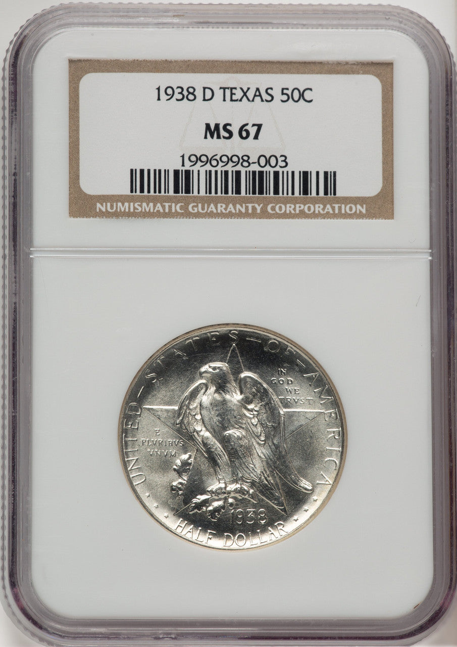 1938-D 50C Texas Commemorative Silver NGC MS67 (778276025)