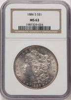 1886-S Morgan Dollar NGC MS63