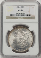 1884 Morgan Dollar NGC MS66