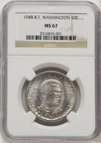 1948 50C Booker T. Washington Commemorative Silver NGC MS67 (778276030)