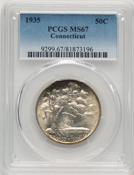 1935 50C Connecticut Commemorative Silver PCGS MS67