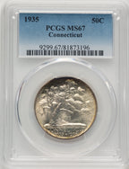 1935 50C Connecticut Commemorative Silver PCGS MS67