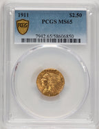1911 $2.50 Indian Quarter Eagle PCGS MS65 (507435012)
