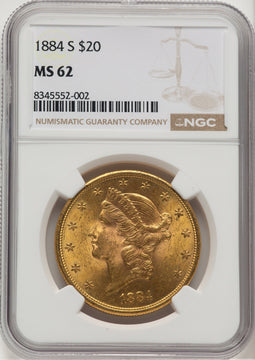 1884-S $20 Liberty Double Eagle NGC MS62 (177318047)