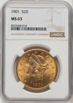 1901 $20 Liberty Double Eagle NGC MS63 (775761003)