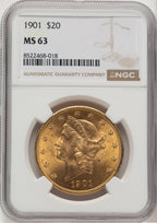 1901 $20 Liberty Double Eagle NGC MS63 (775761003)