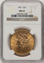 1901 $20 Liberty Double Eagle NGC MS63 (778039008)
