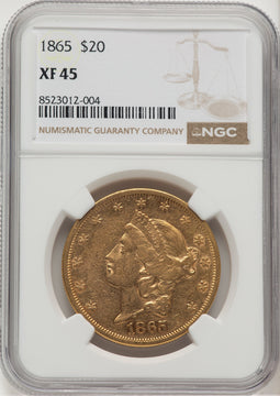 1865 $20 Liberty Double Eagle NGC XF45
