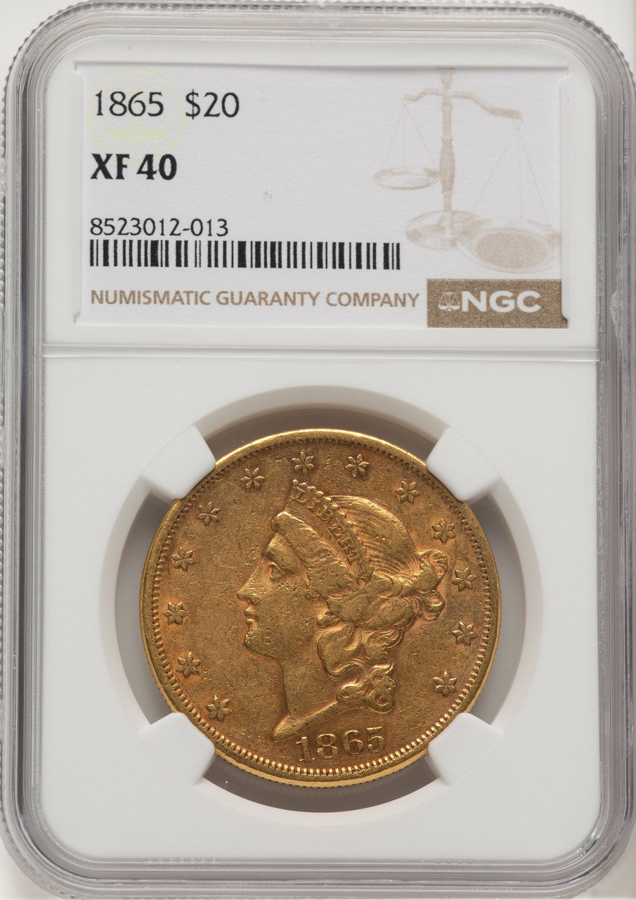 1865 $20 Liberty Double Eagle NGC XF40