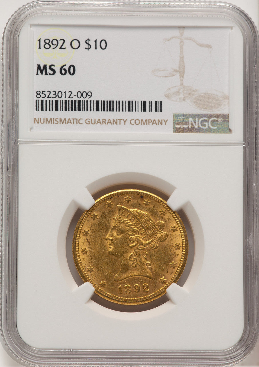 1892-O $10 Liberty Eagle NGC MS60 (177339050)