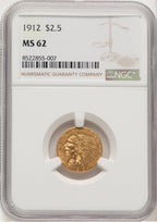 1912 $2.50 Indian Quarter Eagle NGC MS62 (521153071)