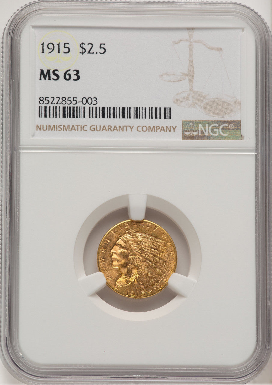 1915 $2.50 Indian Quarter Eagle NGC MS63 (521153075)