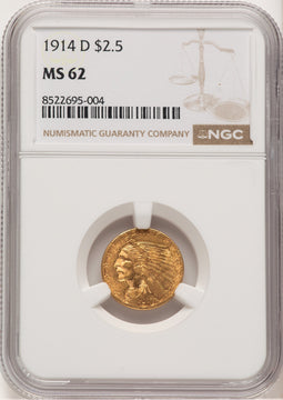 1914-D $2.50 Indian Quarter Eagle NGC MS62 (776733001)