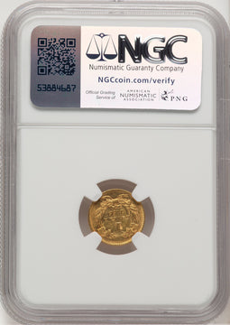 1855 G$1 Type Two Gold Dollar NGC AU58