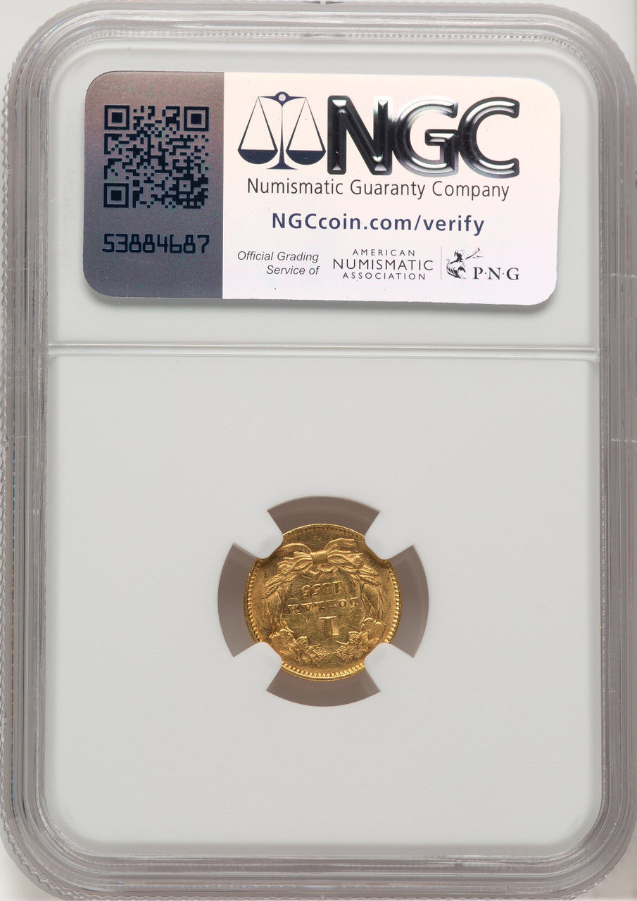 1855 G$1 Type Two Gold Dollar NGC AU58