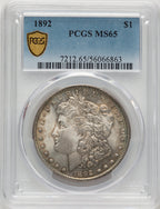 1892 Morgan Dollar PCGS MS65