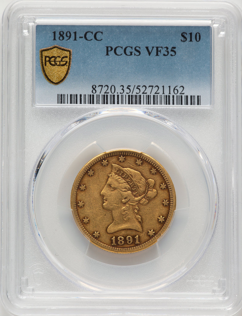 1891-CC $10 Liberty Eagle PCGS VF35