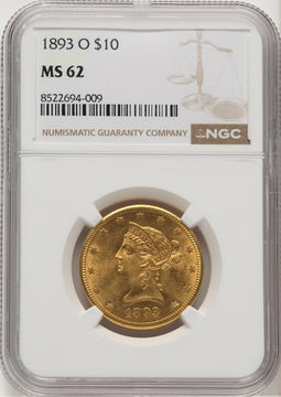 1893-O $10 Liberty Eagle NGC MS62