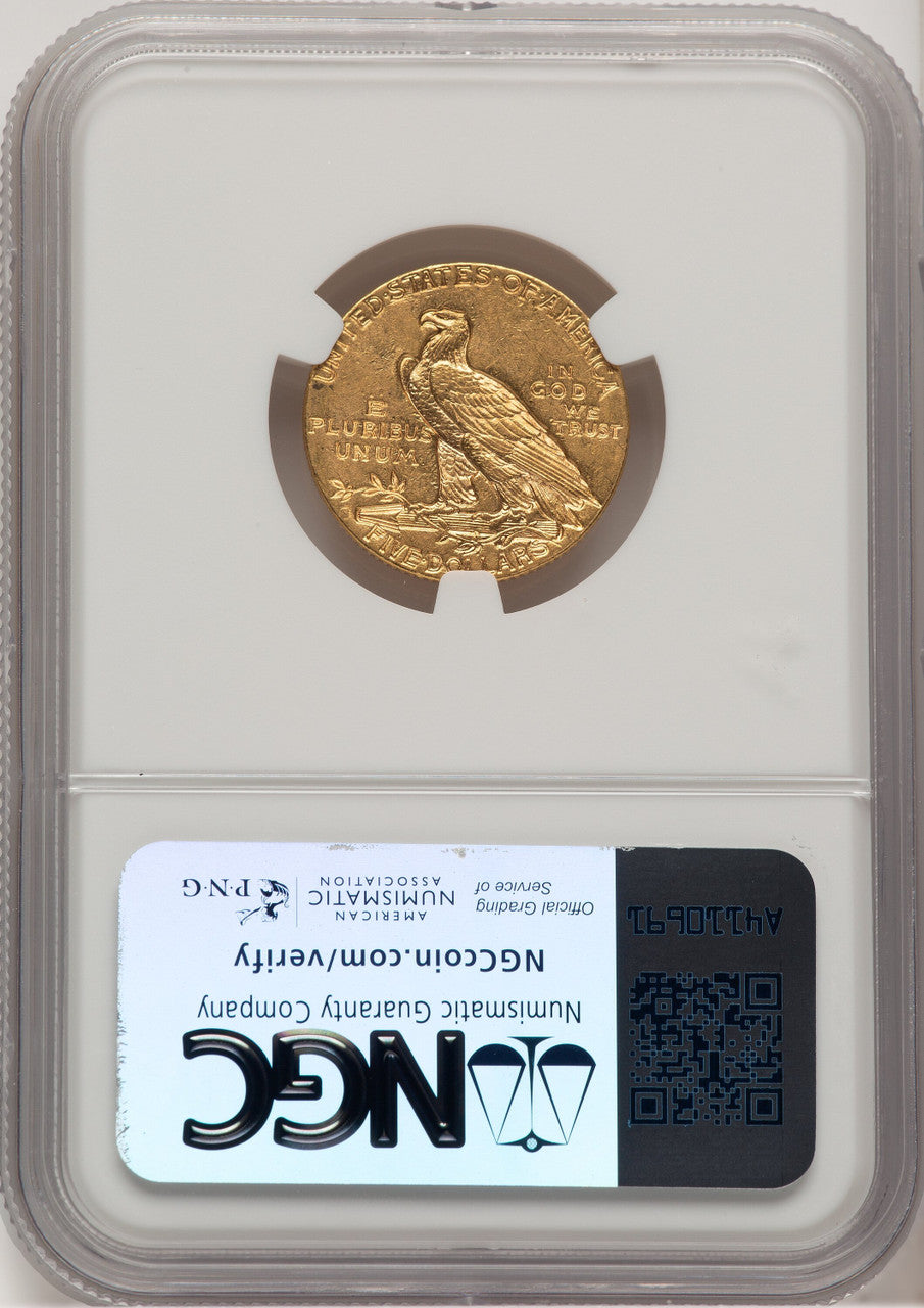 1911-S $5 Indian Half Eagle NGC AU58