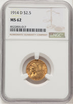 1914-D $2.50 Indian Quarter Eagle NGC MS62 (777102004)