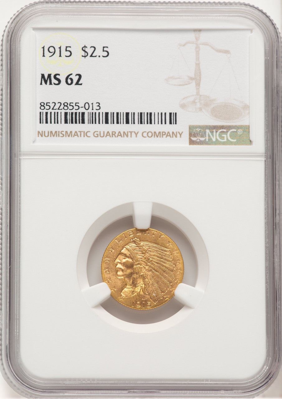 1915 $2.50 Indian Quarter Eagle NGC MS62 (777575038)