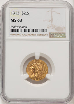 1912 $2.50 Indian Quarter Eagle NGC MS63 (777737033)