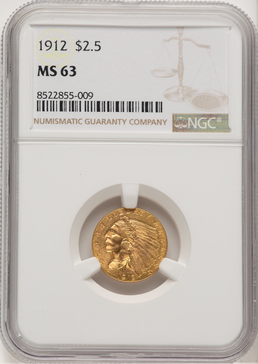 1912 $2.50 Indian Quarter Eagle NGC MS63 (777737033)
