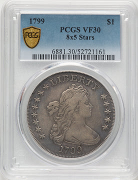 1799 8X5 Stars Early Dollar PCGS VF30