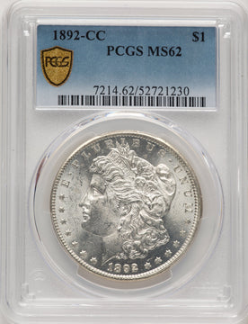 1892-CC Morgan Dollar PCGS MS62 (773687050)